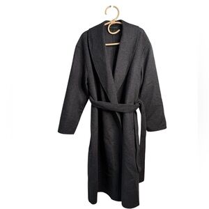 J. Crew Dark Gray Wool Blend Belted Overcoat with Shawl Collar NWOT Size XL